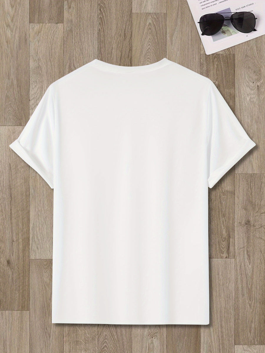 Sunny Energetic Orange Spiral Pattern Short Sleeve T-Shirt, Fresh And Fashionable, Suitable for Outdoor Activities And Daily Wear - White