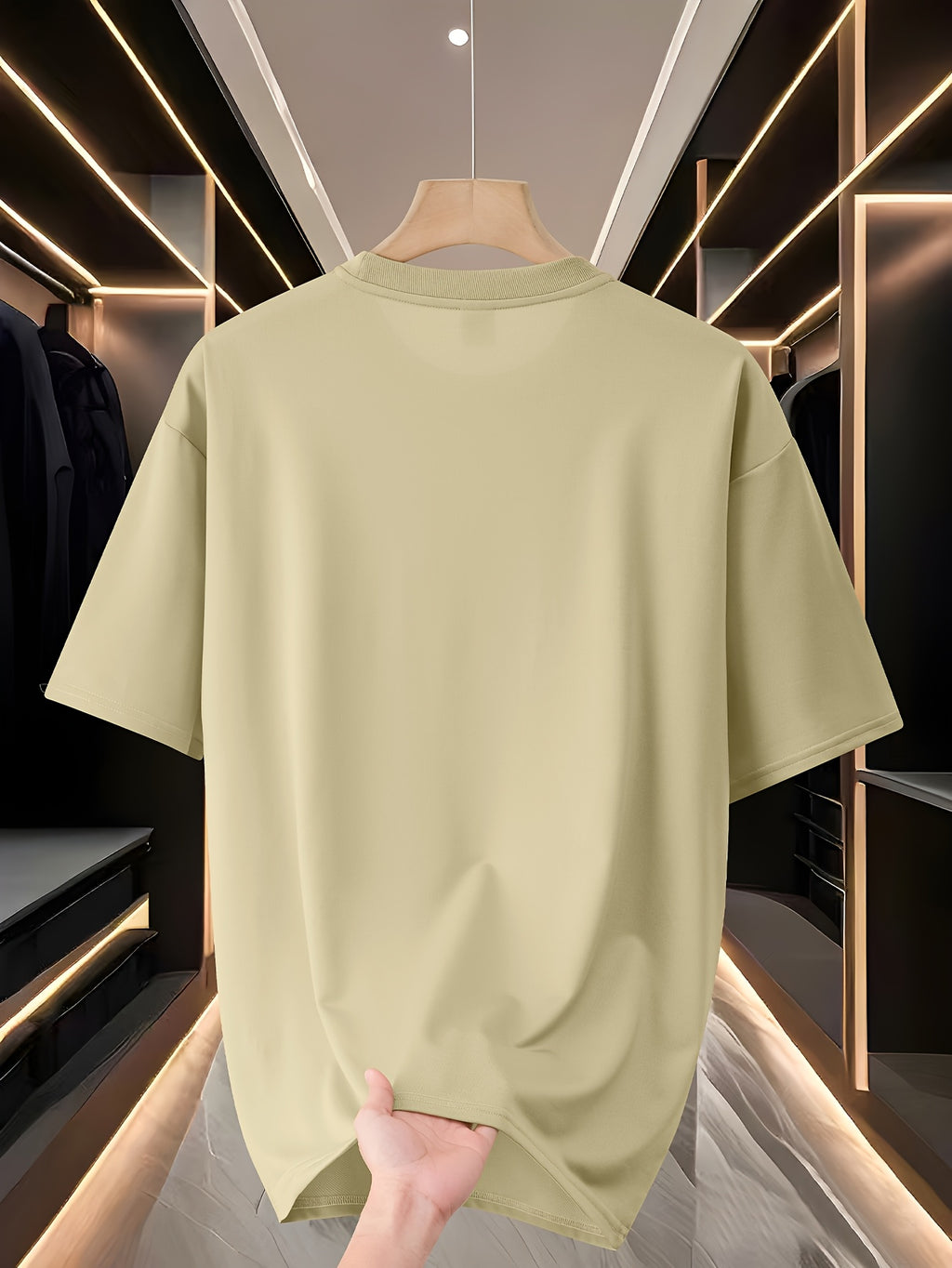 Custom T-Shirts / - "My T-Shirt, My Choice" Design Your Own with Text//Logo Suitable for Team Uniforms, Music Festival Outfits, Gifts for Him, Short Sleeve Round Neck Loose Fit Machine Washable T-Shirt - Apricot