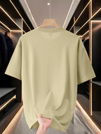 Custom T-Shirts / - "My T-Shirt, My Choice" Design Your Own with Text//Logo Suitable for Team Uniforms, Music Festival Outfits, Gifts for Him, Short Sleeve Round Neck Loose Fit Machine Washable T-Shirt - Apricot