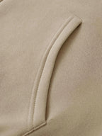 Men's New Trendy Autumn/Winter Fashion Zip-Up Hoodie, Casual Daily Drawstring Zip-Up Hooded Sweatshirt with Creative Flat Design Print, Front Kangaroo Pocket, Unisex Top - Khaki