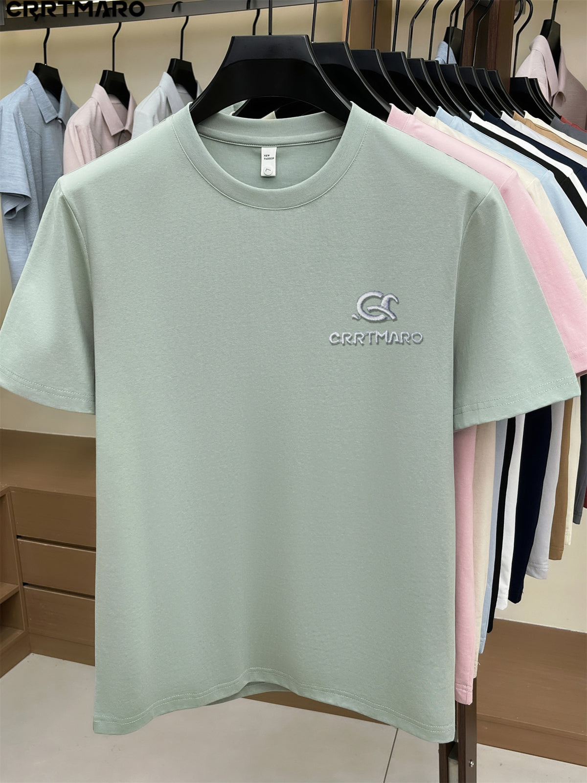 Kartmar CRRTMARO Summer New Round Neck Quick-Dry Short Sleeve T-Shirt Men'S Youth Loose Casual Short Sleeve Top Men'S Clothing SP - Light Green