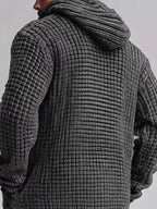 Men's Casual Sport Sweater, Knit Cardigan, Long Hooded Knit Cardigan. The Hooded Design Adds a Casual and Effortless Style, While the Long Length Flatters the Figure. This Simple yet Stylish Piece Is Perfect for Autumn and Winter, Offering Warmth - Olive Brown