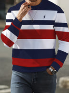 New Fashionable Trendy Crew Neck Long Sleeve Autumn/Winter Printed Crew Neck Sweatshirt Men's Top - Mixed colors