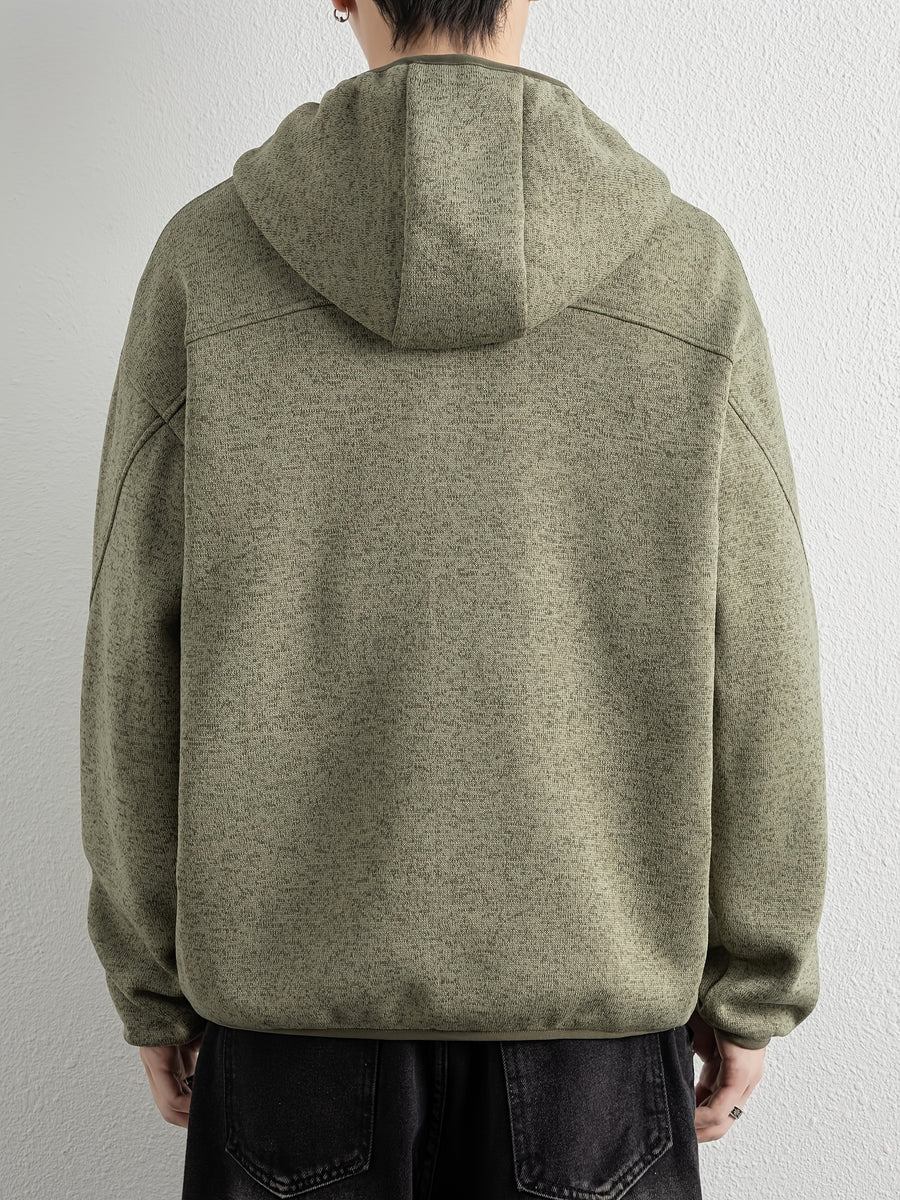 Men'S Spring And Autumn Hooded Sweatshirt Cardigan, Basic Jacket, Multiple Colors Available, Casual Zipper Design, Easy to Wear. Pair with Solid Color Base Pieces, Easily Integrates Into Various Fashion Trends, Practical And Minimalist Fashion - Pea Green Color
