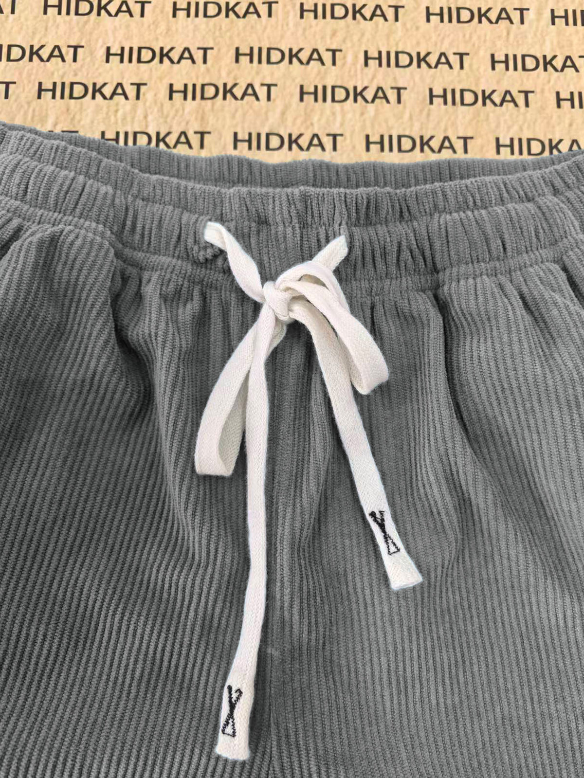 Women'S New Casual Corduroy Shorts, Waist Drawstring, Summer Thin Fashion Shorts Suitable for Daily Leisure, Wear - Grey