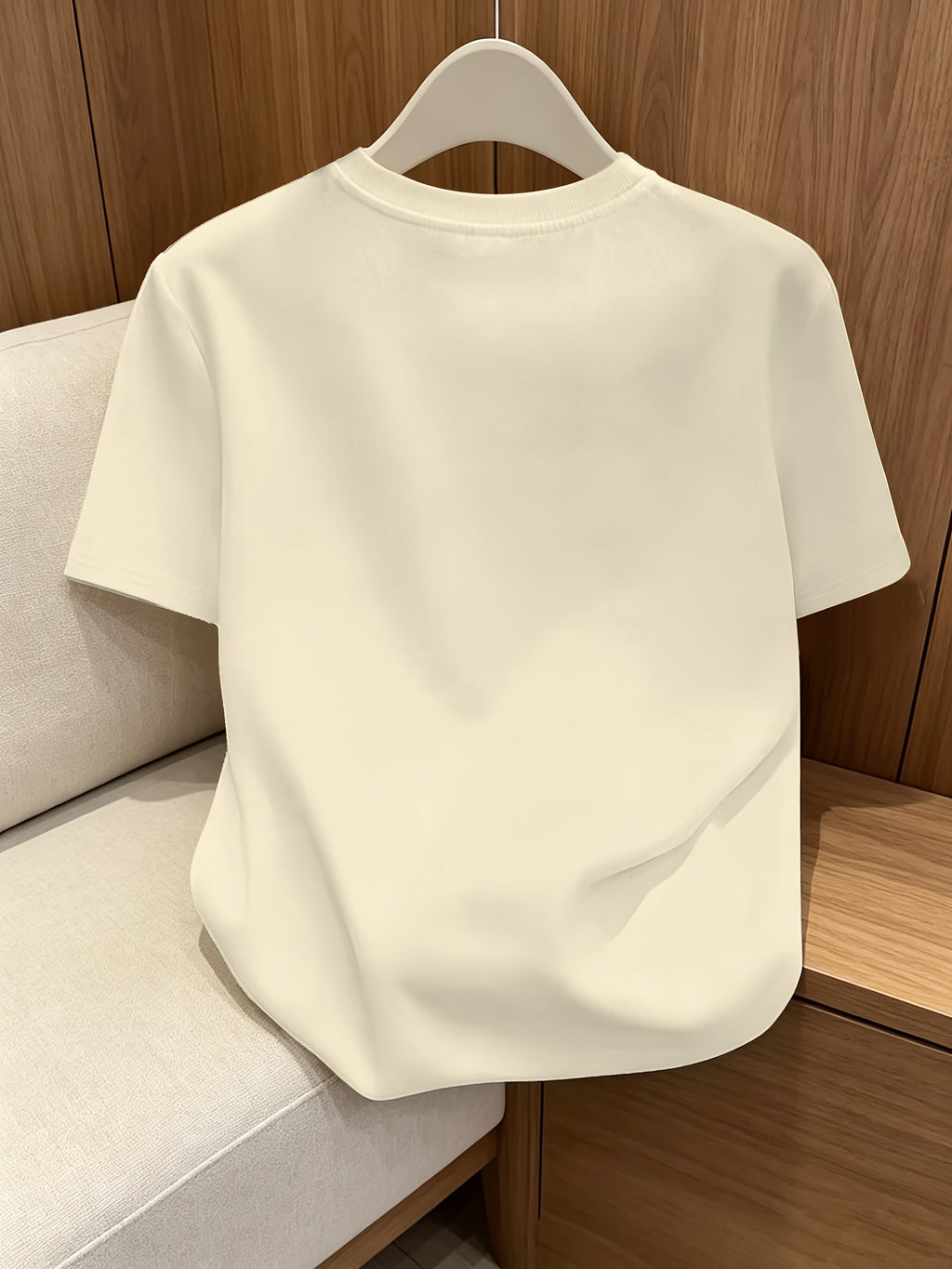 4pcs Set, Spring/Summer 4pcs Set, Solid Color Crew Neck Fashionable Simple Sweet Loose Short Sleeve T-Shirt, Summer/Spring Women's 4pcs Top Set - Army Green + Light Blue + Red + Light Apricot Beige