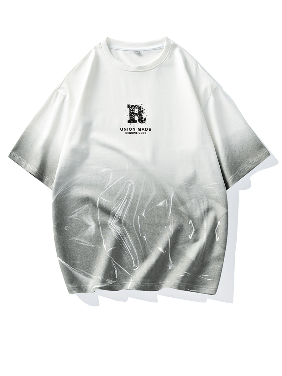 New Summer Men'S Trendy Loose Short Sleeve T-Shirt Casual Round Neck Half Sleeve Tee - White