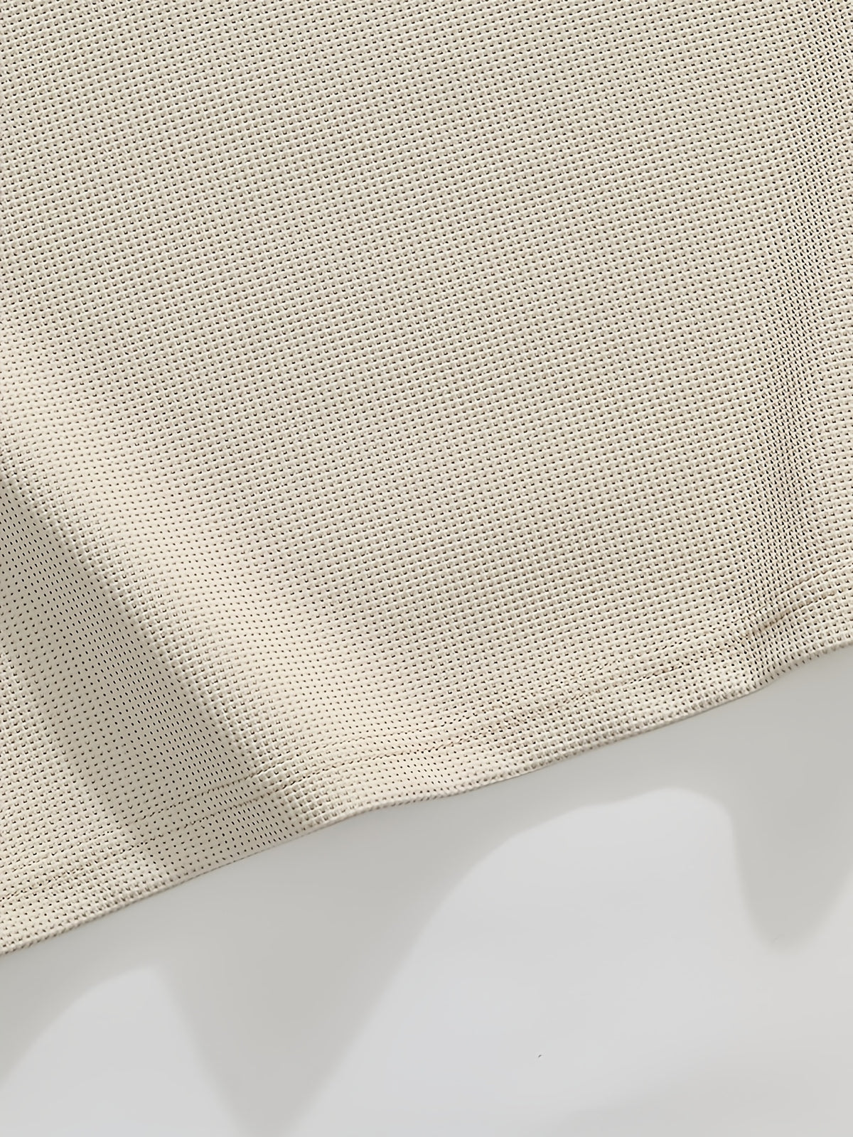 Men'S Waffle Half-Zip Polo Shirt, Casual Oversized Short Sleeve T-Shirt with Inspirational Print, Suitable for Street Style And Daily Wear - Apricot
