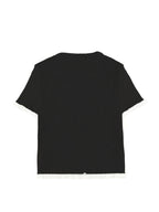 New Summer 2026 Button-Earring Edge Design, Elegant Casual Short Sleeve, Suitable for Dating and Daily Wear, Short Women's Cardigan - Black