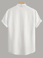 Men'S Short Sleeve Round Neck Sweatshirt, Summer Men'S Short Sleeve Round Neck Sweatshirt, Men'S Casual Solid Color Short Sleeve Shirt - White