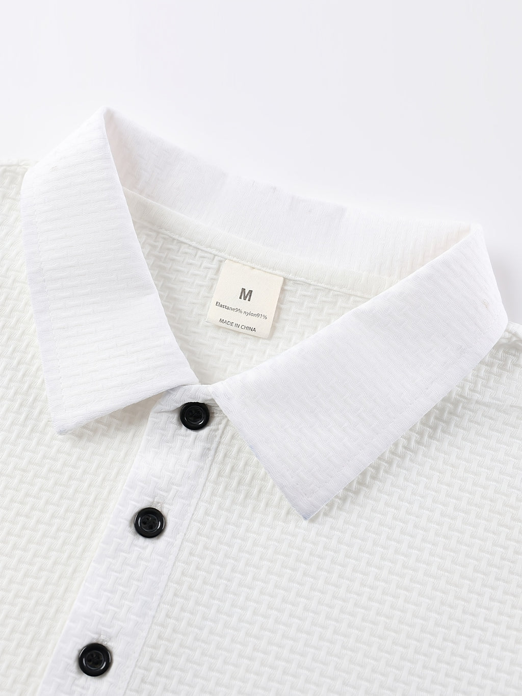 Classic Solid Color Short-Sleeve Men'S Polo Shirt, Home Casual Shirt - White
