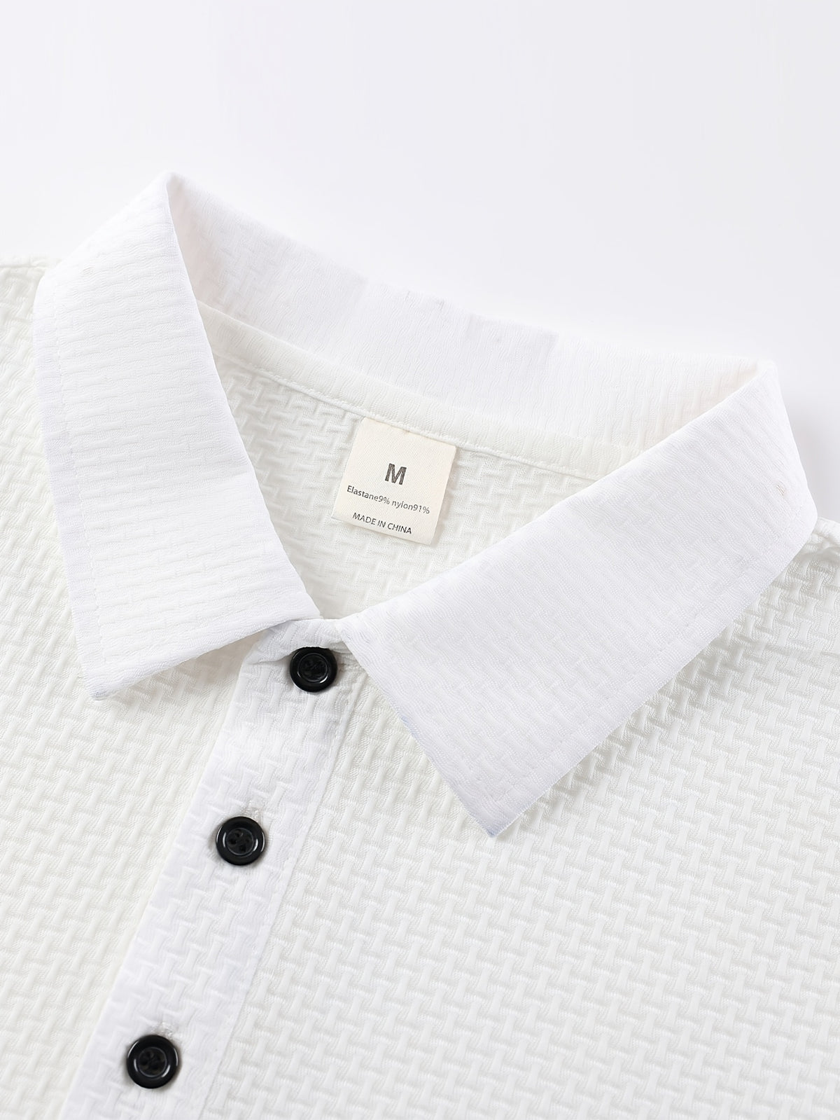 Classic Solid Color Short-Sleeve Men'S Polo Shirt, Home Casual Shirt - White