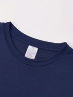 Men's 2026 New Arrival Short Sleeve T-Shirt - Soft Breathable Regular Fit Round Neck Tee with Five-Pointed Star Print, Suitable for Casual Attire, Outdoor Activities & Gym, Casual Athletic Shirt for All Seasons, Machine Washable for Males - Navy Color