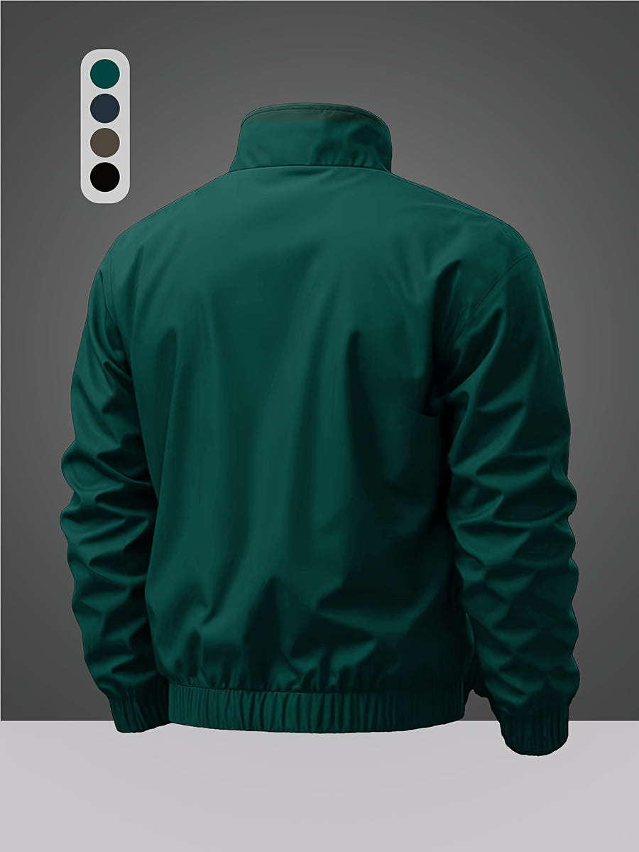 Men's Jacket, New Versatile Casual Jacket Top with Letter Print, Loose Fit, JK2605653 - Green