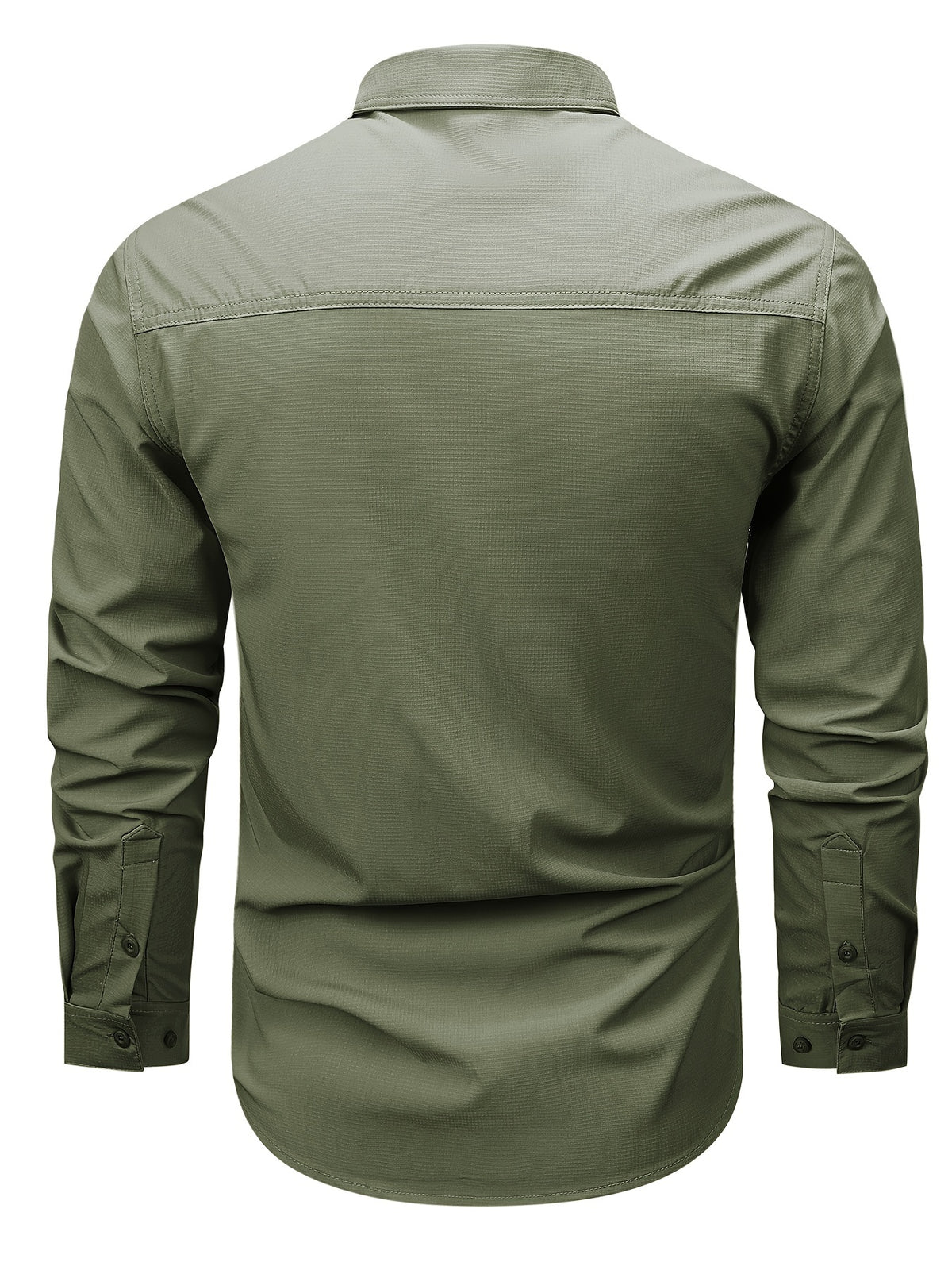 Outdoor Multi-pocket Functional Combat Quick-drying Shirt Casual Quick-drying Sports Shirt Thin Style with Four Chest Pockets and Armpit Ventilation Holes, Hunting - fern green
