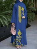Women's Middle Eastern Style Muslim Elegant Thobe Dress, Suitable for Malaysia, Saudi Casual Conservative Thobe, Long Length Long Sleeve Flowy Fit, for Shopping, Prayer, Family Gatherings, Soft and Breathable Non-Embroidered Craft, Gentle and Simple - Mixed colors