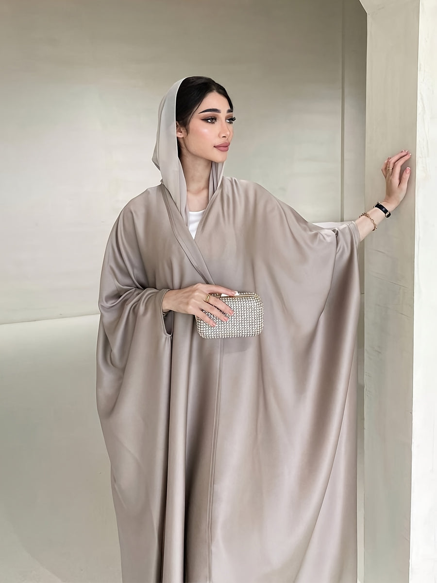 Middle Eastern Special Fashion Muslim Women'S Clothing Easy Elegant Fashion Loose Batwing Sleeve Abaya Robe - Apricot