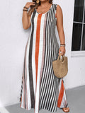 Plus Size, Bohemian Style Thin Strap, Breathable Fabric, Suitable for Elegant Summer Parties and Casual Vacations - Mixed colors