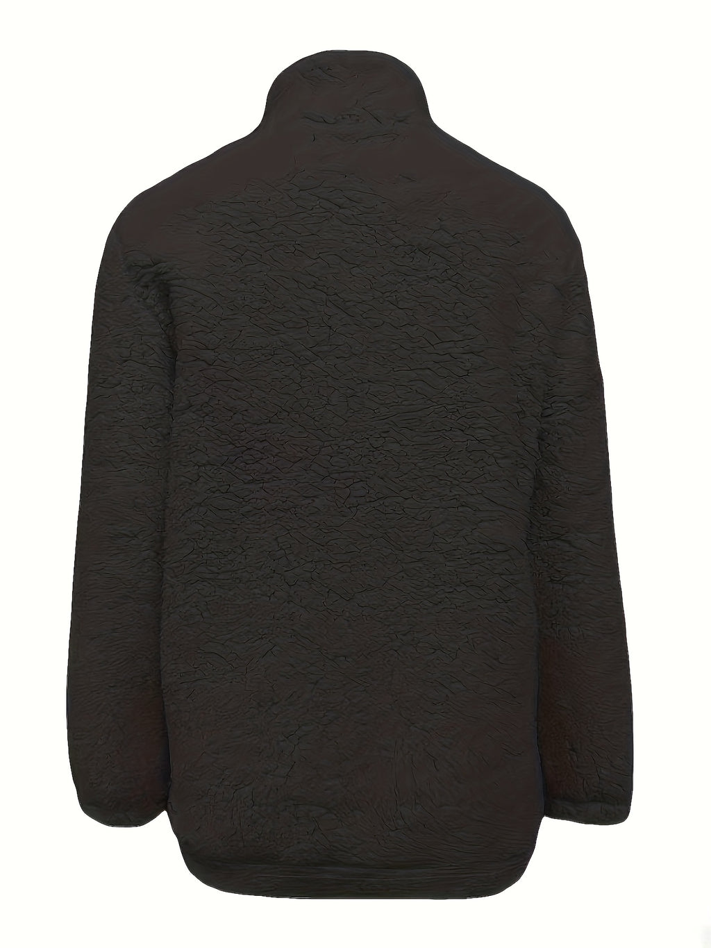 Women'S Faux Small Stand Collar Thick Jacket Coat - Deep Grey