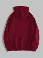 Black Metal Thorns Print Zipper Hooded Cardigan Sweatshirt - Red