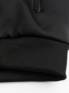 [Pearson OBM] Men'S Spring Autumn Casual Easy All-Match Outdoor Sports Jacket, Small Stand Collar Solid Color with Three Stripes, Side Seam Zipper Pockets, Elastic Cuffs And Hem Design, Full Zip Closure Coat, Suitable for Vacation, Sports - Black
