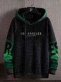 Men'S Fashion Hoodie Sweatshirt - Black hits green
