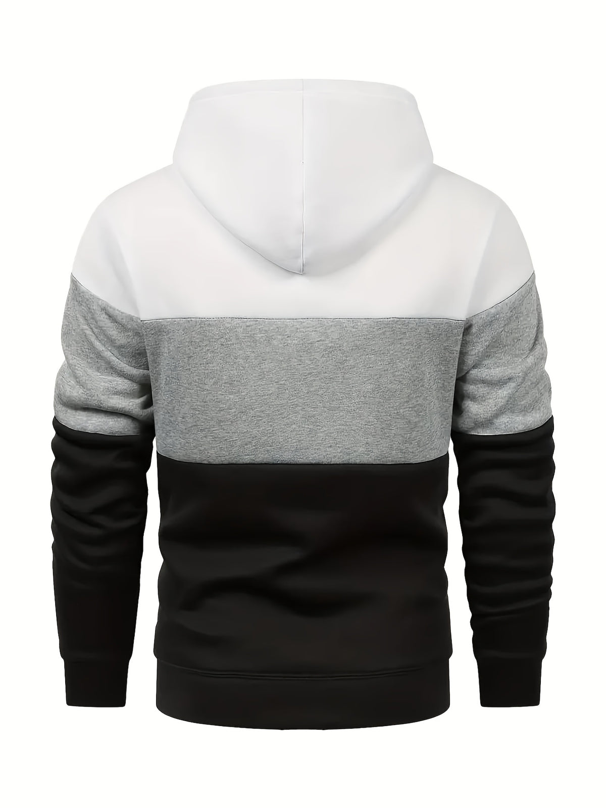 [Shule Shui OBM] "Men's Fashion Sweatshirt" New High-Quality Men's Sweatshirt, Soft and Skin-Friendly, Durable and Retains Shape, Three-Color Patchwork for Stylish Daily Sports and Leisure, Trendy and Versatile, Simple Printed Hooded Sweatshirt - White Grey Black