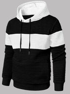Color-Block Fashion Hoodie Sweatshirt Casual Versatile Men'S Pullover - White