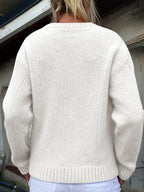 Women'S Thick Needle Sweater, Suitable for Autumn And Winter, Casual Warmth, Elegant And Versatile, Ideal for Holiday Parties. Long-Sleeved Shirt - White