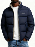 [Pearson OBM] Men'S Winter Thickened Bread Coat, Fashionable Warm Stand-Up Collar Jacket, Easy And Versatile Design, Comfortable And Durable, Suitable for Daily Commute And Outdoor Activities - Navy Color