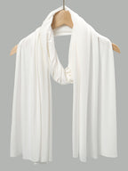 Women'S Jersey Headscarf - Soft, Breathable, And Secure Fit; a Modest Wrap Suitable for Daily Wear, Commuting, Wind, And Shielding - White