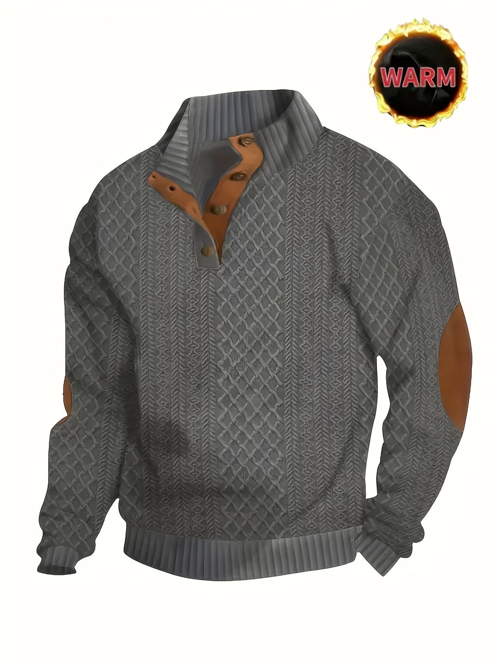 2pcs Men'S Autumn Winter Season Knit Jacquard Long Sleeve Top, Fashionable Small Stand Collar Color Block And Niche Metal Button Design, Warm Knit Casual Sweatshirt, Solid Color Long Sleeve Thick Soft Warm Fleece, Men'S Polo Athletic Sweater - Navy Blue + White