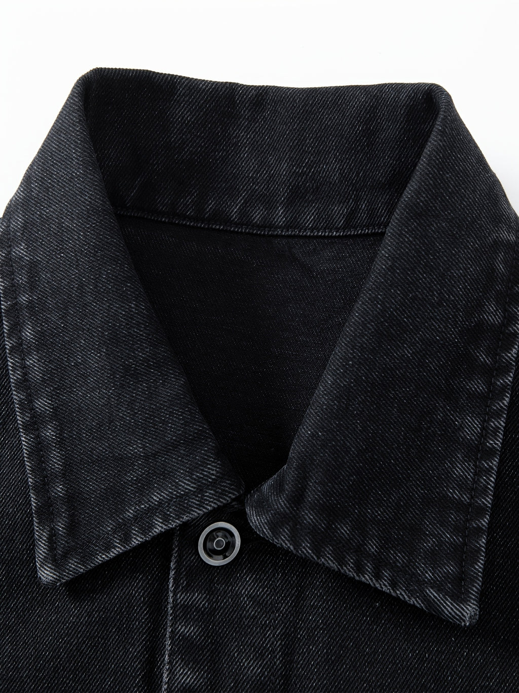 Men's Loose Fit Denim Jacket, Casual Street Style Multi-Pocket Long-Sleeve Cargo Jacket, Classic Vintage Washed Rugged Wear Durable Trucker Jacket, Breathable Comfy Outdoor Work Coat for Fishing Hiking Camping Climbing, Jeans Jacket - Denim Black