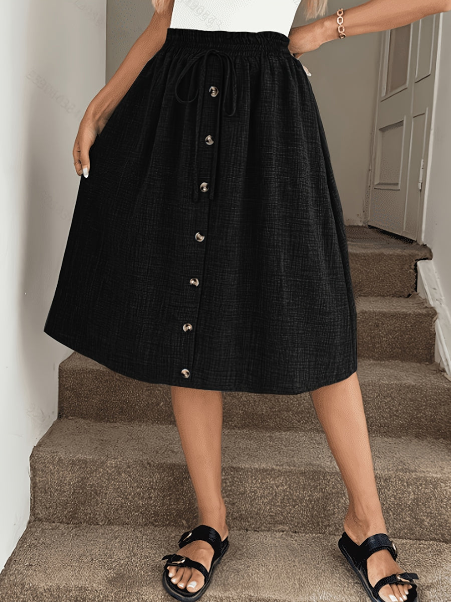 Women's Casual Fashion Half Skirt - Black