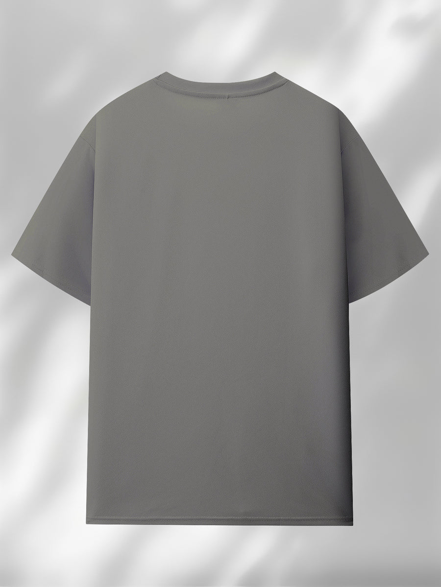 Easy Style GYM THERAPY Letter Pattern Print Men'S T-Shirt, Casual Top, Men'S Patterned T-Shirt, Summer, Comfortable And Breathable Short Sleeve T-Shirt, Fashionable Men'S Casual Top, Summer Fashion Outdoor Short Sleeve - Grey