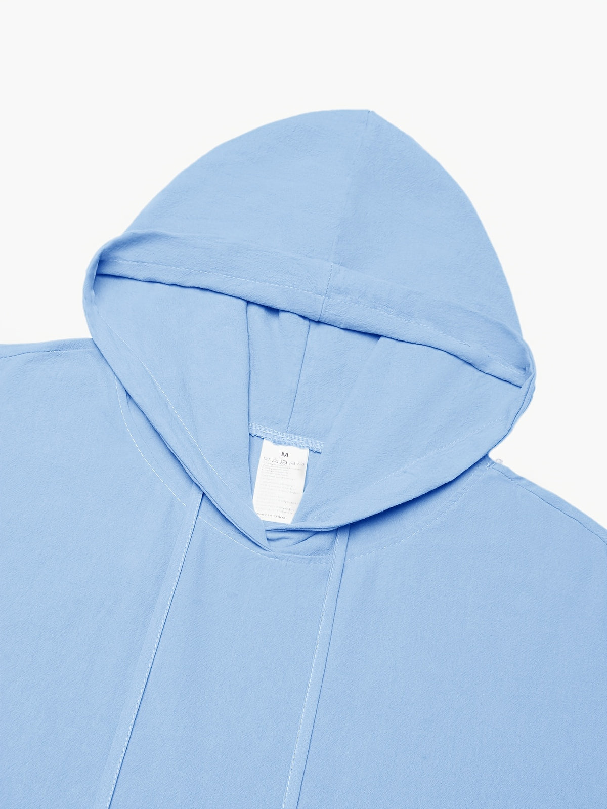 Men's New Spring/Autumn Linen Hooded T-Shirt, Suitable for Commuting, Parties, Outings, Travel, and Sports, Lightweight and Stylish Sweatshirt - Sky Blue