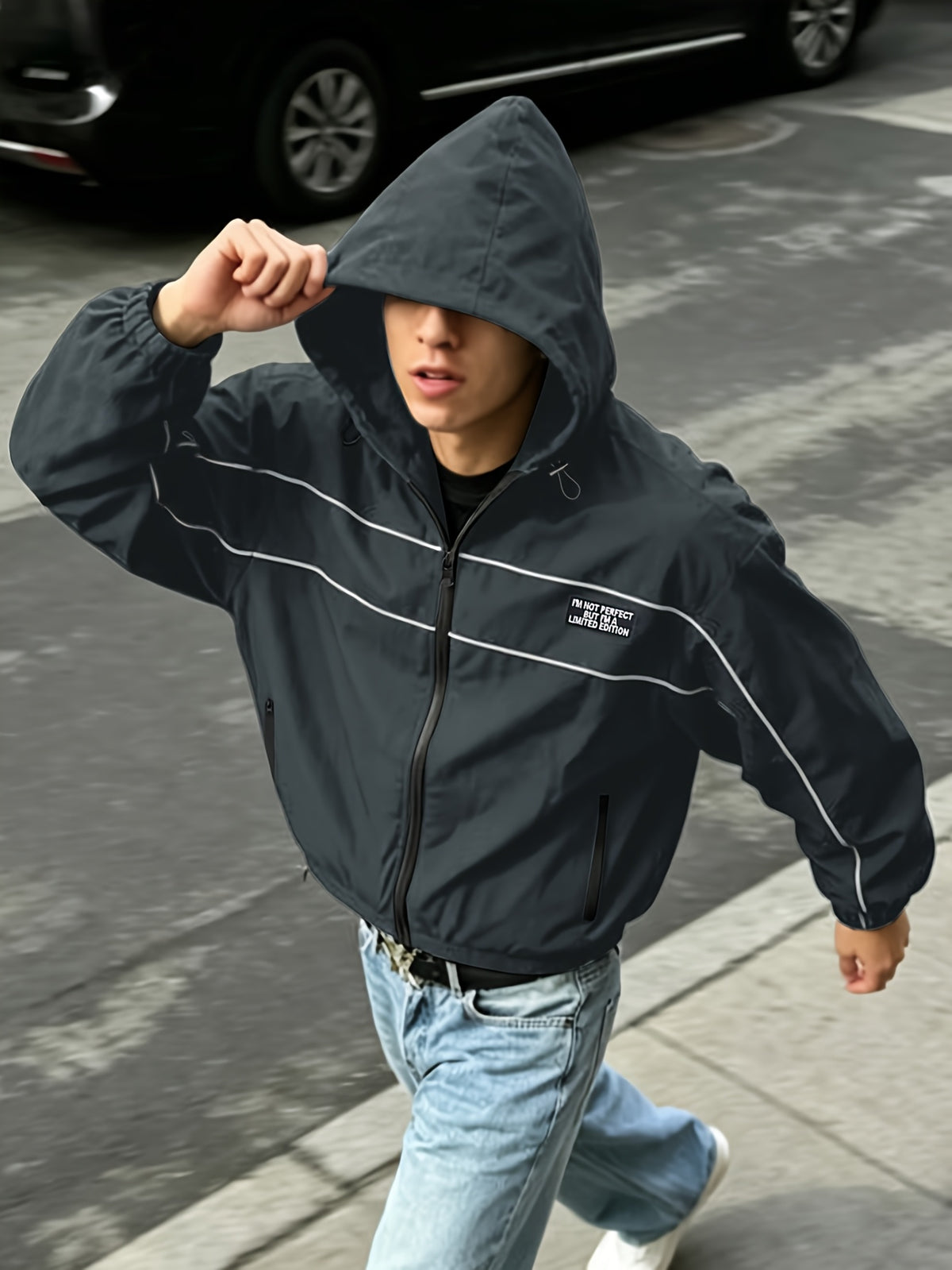 Men'S New Top Jacket All-Match Trendy Comfortable Outdoor Sports Travel High Street Fashion Easy Good-Looking Loose Jacket - Dark Gray