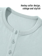 (Set of Two) JEANSWEST Men'S Long-Sleeve Henley Shirts for Spring And Fall - White + Light Gray Green