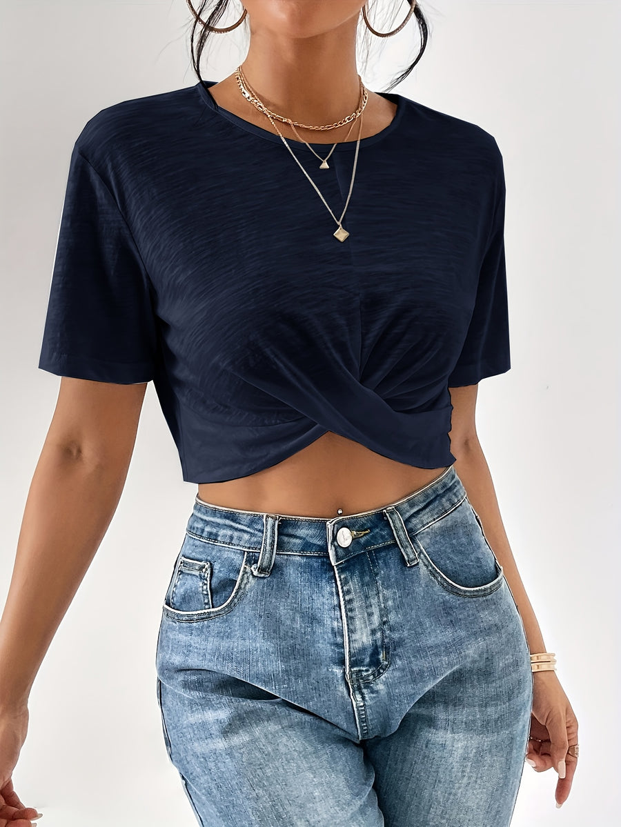 Women'S Fashion Short Sleeve T-Shirt - Blue