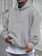Men'S Casual Hooded Sweatshirt with Graphic - "It'S Not Over Until You Quit" Design, Thick Sportswear, Long Sleeve, Regular Fit, Ideal for Spring/Fall, Autumn Casual Wear|Casual Style Hoodie| Sweatshirt - Grey