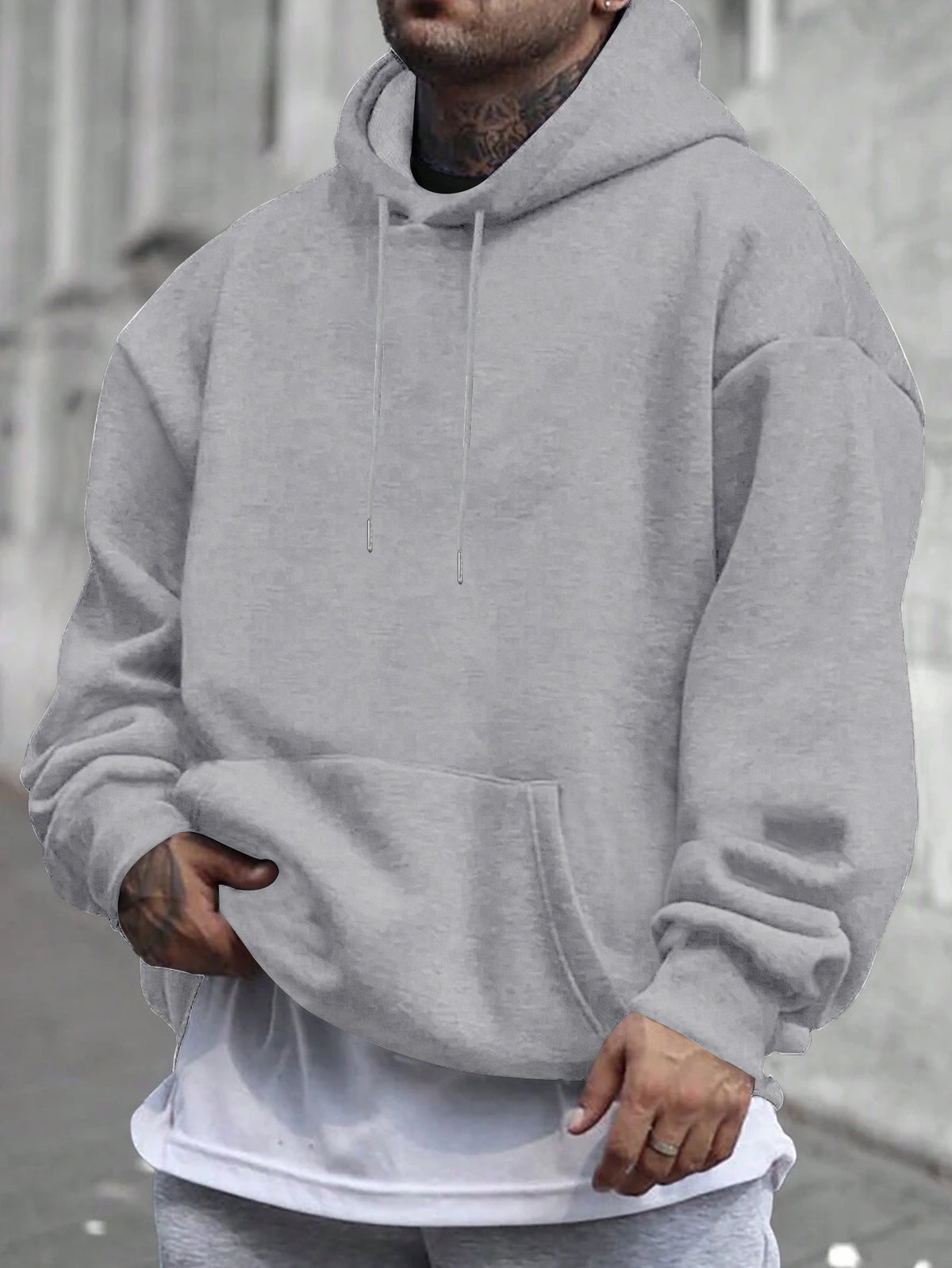 Men'S Casual Hooded Sweatshirt with Graphic - "It'S Not Over Until You Quit" Design, Thick Sportswear, Long Sleeve, Regular Fit, Ideal for Spring/Fall, Autumn Casual Wear|Casual Style Hoodie| Sweatshirt - Grey