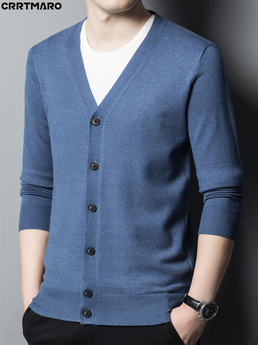 Men's Knit Cardigan, Warm Casual Long Sleeve Top for Fall and Winter - Blue