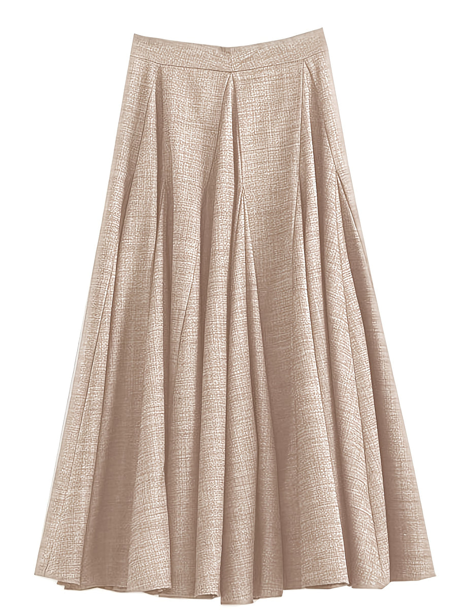 Fashion High-Waisted Women's Skirt - Khaki
