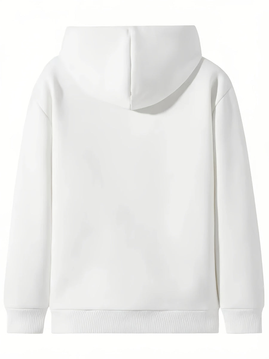 [Autumn Winter] Women'S Autumn Winter New Casual Warm Winter Fleece Hooded Sweatshirt Jacket - White