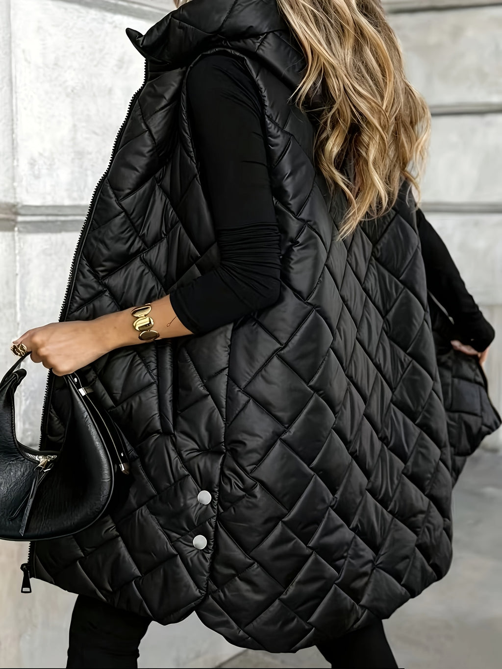 Women'S Casual Vest Jacket - Black