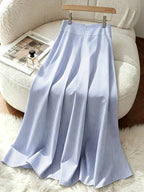 ZJ0701014 Women's Fashion Striped Print Skirt, Machine Washable, Suitable for Office and Daily Wear - Blue