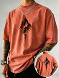 Men'S Heavyweight Distressed T-Shirt Washed Acid Wash Graphic Tee Vintage Aesthetic Streetwear Pure Breathable Comfort High Street Style Minimalist Casual Gym Workout Short Sleeve Essential Undershirt 2026 Summer New - Orange