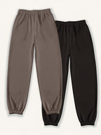 2 Women'S Street Solid Color Comfortable Loose Pants with Elastic Waist Drawstring Jogging Pants, Women'S Wear - Mixed Color 1