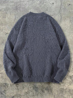 ANDREILEE Men's Plush Sweater - Soft Loose-Fit Crewneck Sweater Suitable for Casual, Office & Home Wear, Solid Color Long Sleeve Pullover, Cozy Warm Sweater for Daily Commute, Hand Washable Loose Fit Sweater - Grey