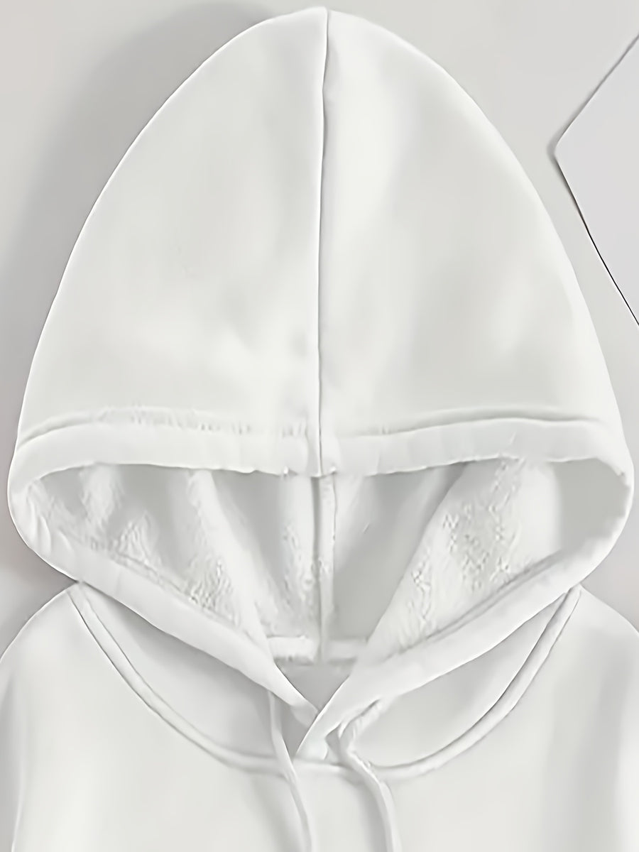 Genuine Women'S Summer Clothing, Snow White Wedding Theme Cartoon Pattern with Flowers And Text Decoration, Autumn Winter Fashion Fleece-Lined Hooded Sweatshirt, Women'S Printed Casual Elegant Top, Cute Top - White